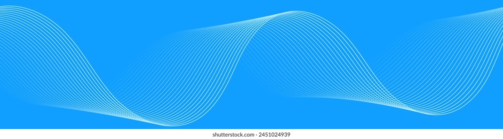 Fondo Abstractas con ondas para el Anuncio. Tamaño del Anuncio de Web. Fondo de Vector con líneas. Elemento para diseño aislado en azul. Degradado azul. Primavera, verano, invierno. Agua, océano