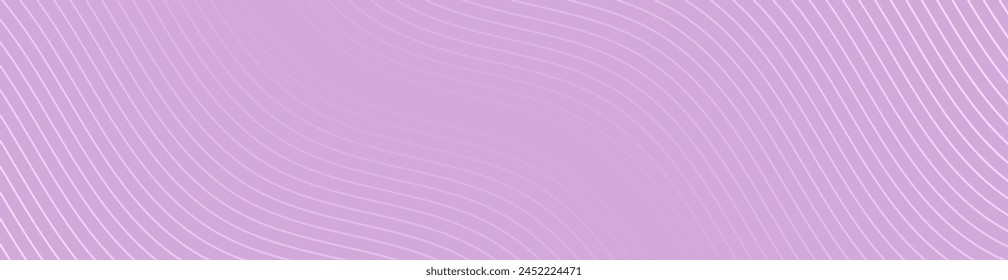 Abstract background with waves for banner. Web banner size. Vector background with lines. Element for design isolated. Purple gradient. Pink. Summer, spring