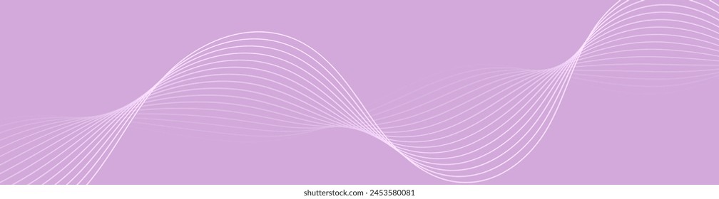 Fondo Abstractas con ondas para el Anuncio. Tamaño del Anuncio de Web. Fondo de Vector con líneas. Elemento para diseño aislado. Degradado púrpura. Rosa. Verano, primavera