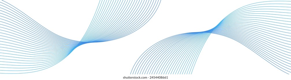 Fondo Abstractas con ondas para el Anuncio. Tamaño del Anuncio de Web. Fondo de Vector con líneas. Elemento para diseño aislado sobre blanco. Degradado azul. Primavera, verano, invierno. Agua, océano