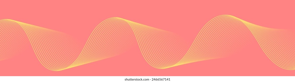 Fondo Abstractas con ondas para el Anuncio. Tamaño del Anuncio de Web. Fondo de Vector con líneas. Elemento para diseño aislado en rojo. Degradado rojo y amarillo. Primavera, verano