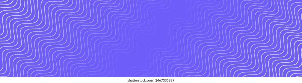 Abstract background with waves for banner. Web banner size. Vector background with lines. Element for design isolated on blue. Blue gradient. Spring, summer, winter. Water, ocean