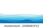 Abstract background with waves in blue tones for websites, blogs and graphic resources, vector illustration for project decoration.