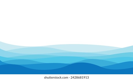 Fondo abstracto con ondas en tonos azules para sitios web, blogs y recursos gráficos, ilustración vectorial para la decoración de proyectos.