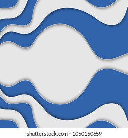 Abstract background with waves. Blue and white stripes. Abstract wavy background.