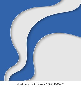 Abstract background with waves. Blue and white stripes. Abstract wavy background.