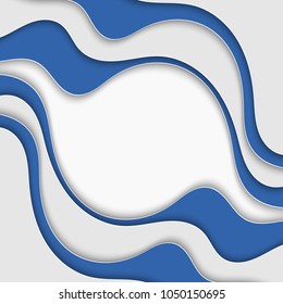 Abstract background with waves. Blue and white stripes. Abstract wavy background.