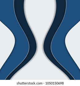 Abstract background with waves. Blue and white stripes. Abstract wavy background.