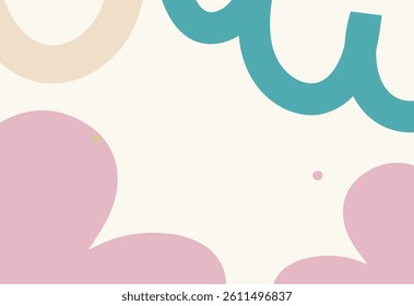 Abstract background with waves and circles in pastel colors. Vector illustration.