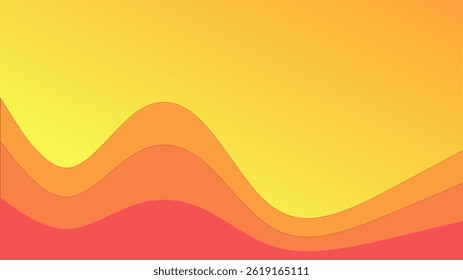 Fondo Abstractas con ondas. Fondo de ondas Abstractas de gradiente vibrante colorido. Fondo degradado colorido con ondas abstractas que fluyen en tonos amarillos, naranjas y rojos. 