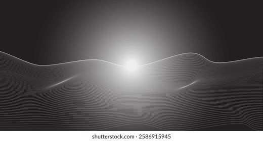 Abstract Background Waves of Dots and Weave Lines. Digital Network Connection Structure Technology Business Concept. Tech Science Presentation Backdrop Vector Illustration. eps10