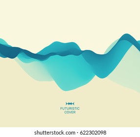 Abstract background with waves. Dynamic Effect. 3D Vector Illustration. Design Template.
