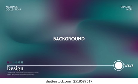Fundo abstrato de ondas com uma combinação elegante de energia mística verde e roxo escuro, cores pastel minimalista