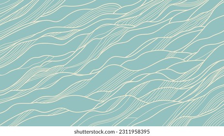 Abstract background with waves. Hand drawn vector illustration. Flat color design.