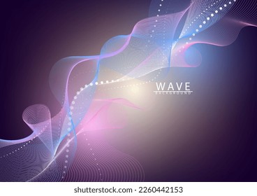 Abstract background. Waves line Ribbons on a mesh background. vector illustration. For use in graphics or product components.