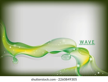 Antecedentes abstractos. Ondas de línea Cintas de tono verde. Ilustración vectorial. Para su uso en gráficos o componentes de productos.