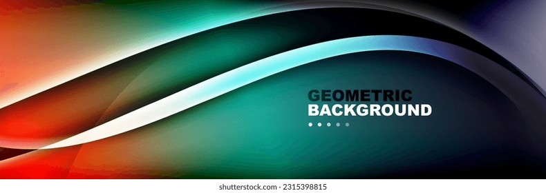 Abstract background - waves and lines composition created with lights and shadows. Technology or business digital template