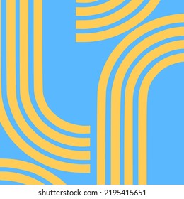 abstract background waves and lines. Minimal, flat style. Blue and yellow color. Modern concept ukraine