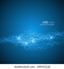 Abstract background with  waves and luminous rays. 