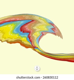 Abstract background with waves. Mosaic. 3d vector illustration. Can be used for wallpaper, web page background, web banners.
