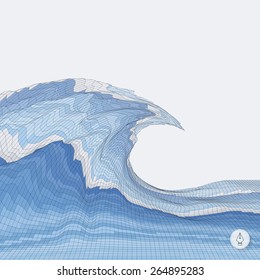 Abstract background with waves. Mosaic. 3d vector illustration. Can be used for wallpaper, web page background, web banners.
