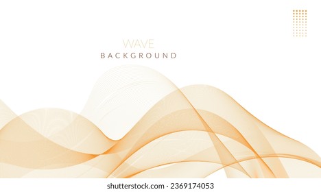 Abstract background with waves. Orange lines with copy space. Vector line background