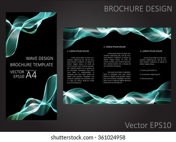 Abstract background with waves. Poster or brochure template.