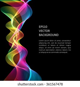 Abstract background with waves. Poster or brochure template.