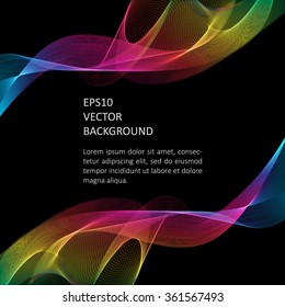 Abstract background with waves. Poster or brochure template.