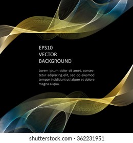 Abstract background with waves. Poster or brochure template.