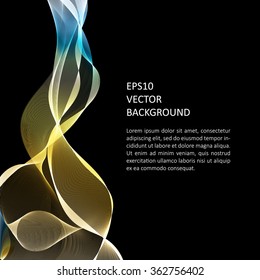 Abstract background with waves. Poster or brochure template.
