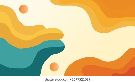 Fondo Abstractas con el color retro de las ondas para el cartel, volante, Plantilla de las redes sociales