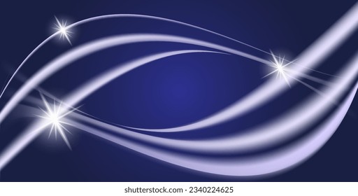 Abstract background with waves and stars on a blue background