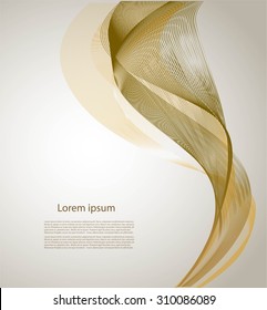 Abstract background with waves and text