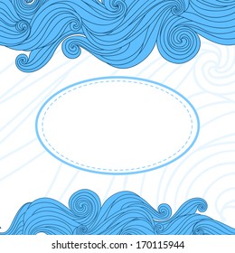 Abstract background with waves and text field. Vector illustration