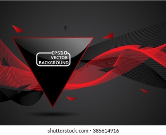 Abstract background, waves and triangle