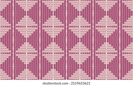 abstract background with waves, two tone pink and white wave strip weaving seamless repeat pattern abstract background, replete image design for fabric printing, interlace diamond, Thai Culture patter