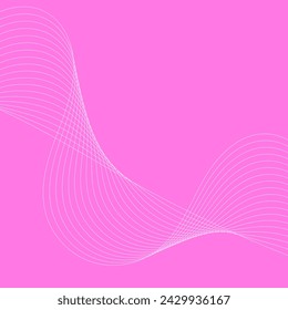 Abstract background with waves. Vector banner with lines. Background for music album, poster, card, advertisement. Geometric element for design. Pink color. Valentine's Day. Women's Day