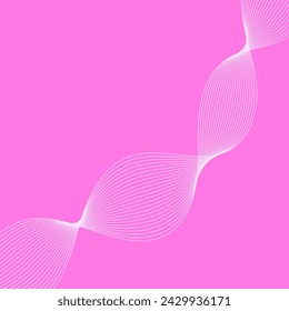 Abstract background with waves. Vector banner with lines. Background for music album, poster, card, advertisement. Geometric element for design. Pink color. Valentine's Day. Women's Day