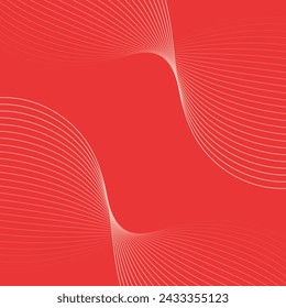 Abstract background with waves. Vector banner with lines. Background for music album, poster, card, advertisement. Geometric element for design. Red gradient. Love, wedding. Valentine's Day