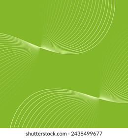 Abstract background with waves. Vector banner with lines. Background for music album, poster, card, advertisement. Geometric element for design. Green gradient. Eco, nature. Spring, summer