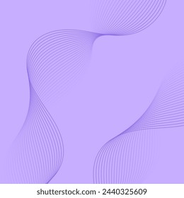 Abstract background with waves. Vector banner with lines. Background for music album, poster, card, advertisement. Geometric element for design. Purple gradient. Ocean, water