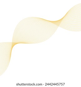 Abstrakter Hintergrund mit Wellen. Vektor-Banner mit Linien. Hintergrund für Musikalbum, Poster, Karte, Werbung. Geometrisches Element für ein auf Weiß isoliertes Design. Gelbe Farbe