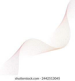 Abstract background with waves. Vector banner with lines. Background for poster, card, advertisement. Geometric element for design isolated on white. Pink, orange and white gradient. Spring, summer