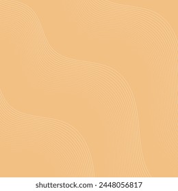 Abstract background with waves. Vector banner with lines. Background for music album, poster, card, advertisement. Geometric element for design isolated on orange. Beige and orange gradient