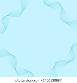 Abstract background with waves. Vector banner with lines. Background for music album, poster, card, advertisement. Geometric element for design isolated on blue. Blue gradient. Water, aqua