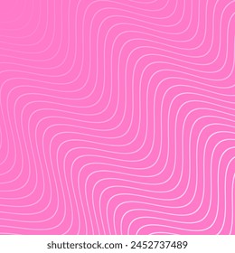 Abstract background with waves. Vector banner with lines. Background for music album, poster, card, advertisement. Geometric element for design isolated on pink. Pink gradient. Valentine's Day