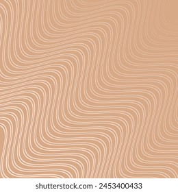 Abstract background with waves. Vector banner with lines. Background for music album, poster, card, advertisement. Geometric element for design isolated on brown. Beige gradient. Cafe, coffee