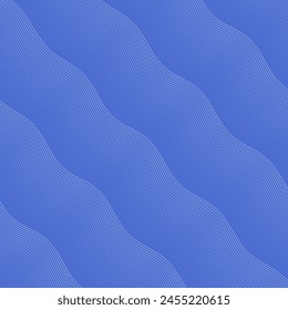 Fondo Abstractas con ondas. Anuncio de Vector con líneas. Antecedentes para álbum de música, póster, tarjeta, anuncio. Elemento geométrico para diseño aislado en azul. Degradado azul. Agua