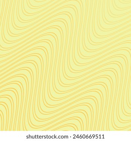 Abstract background with waves. Vector banner with lines. Background for music album, poster, card, advertisement. Geometric element for design isolated on yellow. Yellow gradient. Summer, sun
